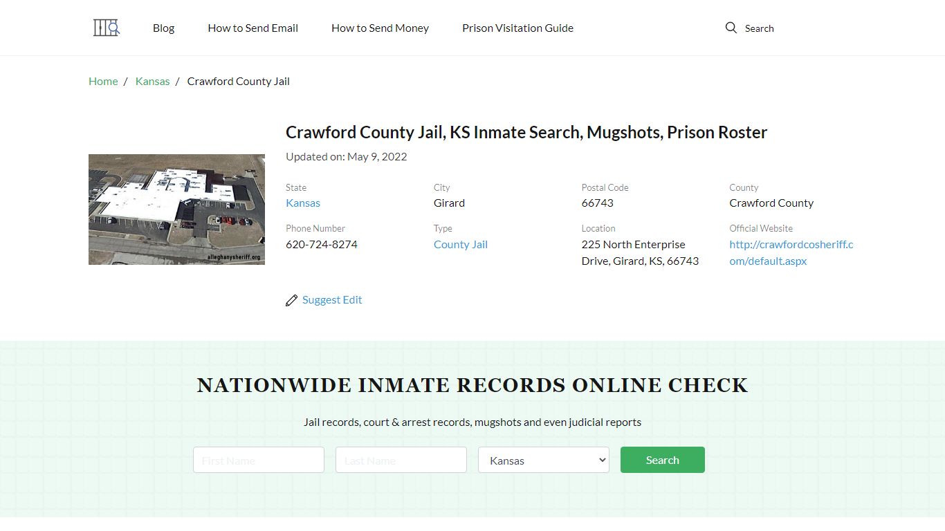 Crawford County Jail, KS Inmate Search, Mugshots, Prison ...