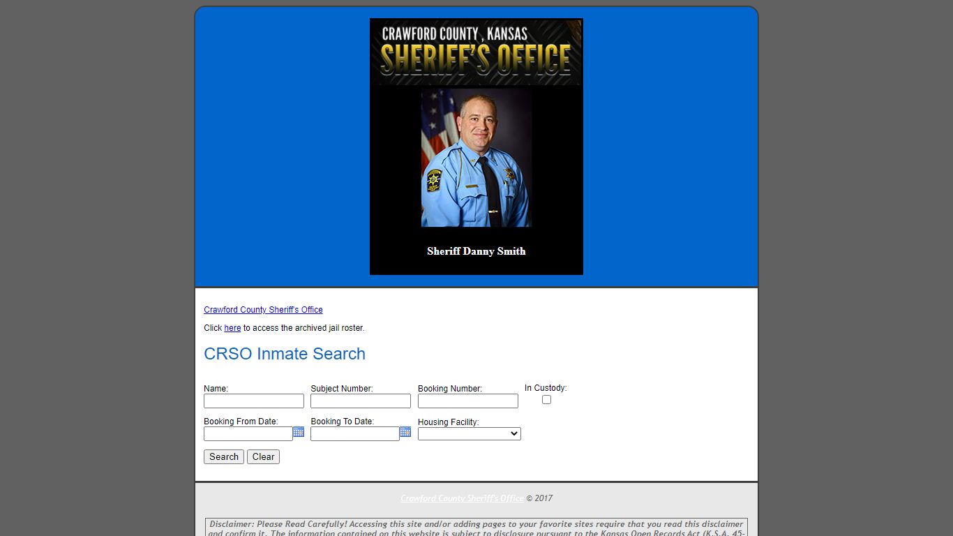 CRSO Inmate Search