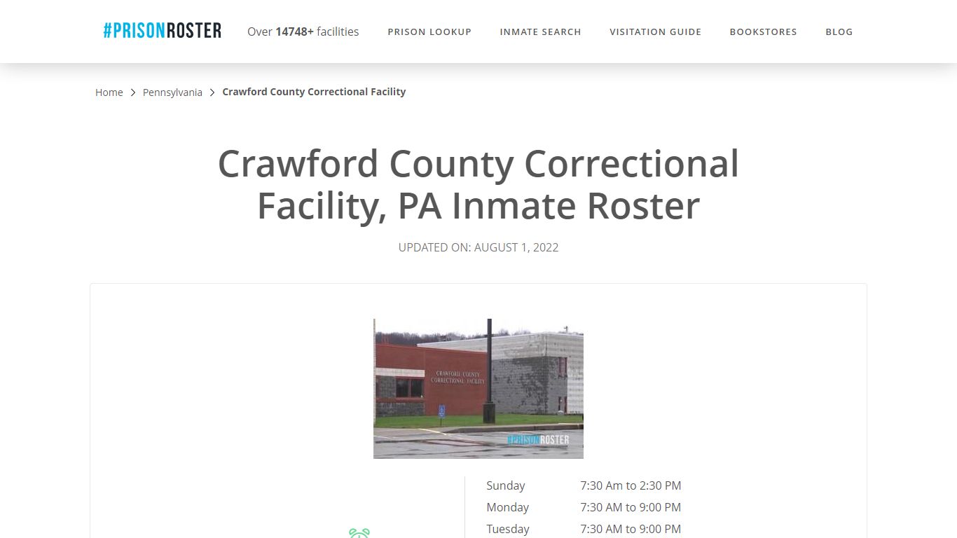 Crawford County Correctional Facility, PA Inmate Roster